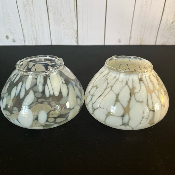 Bloomingville Other - Bloomingville Hertha Votive Glass Tealight Holder White Clear Glass 4"x3" Set 2
